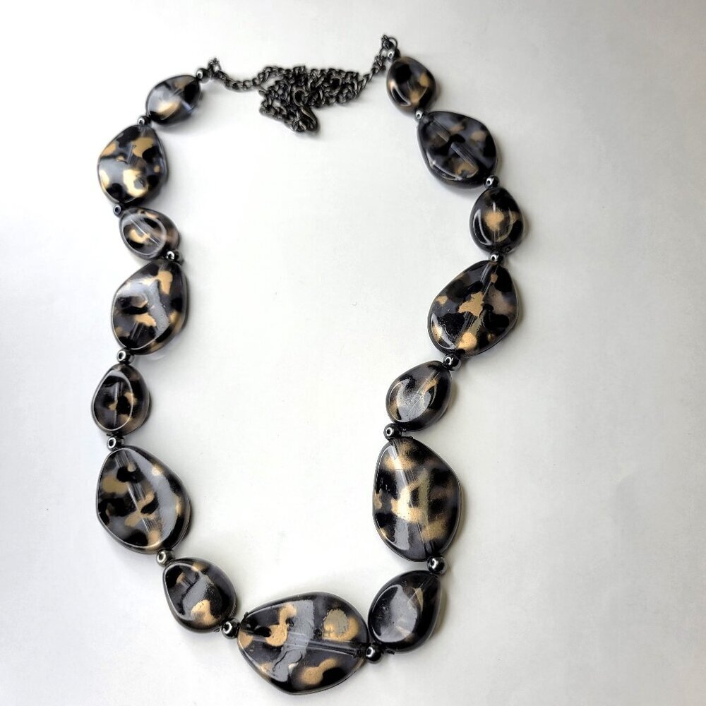 Animal Print Necklace, Casual Necklace, Long Necklace- NEW